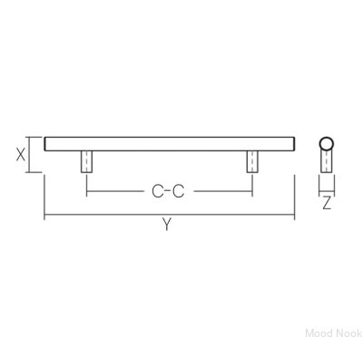 Cross 325 mässing bränd brons avlångt möbelhandtag
