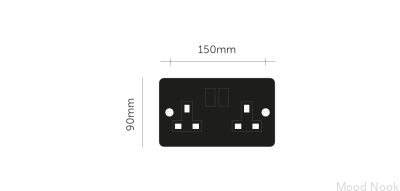 Dubbeluttag Typ G UK 2G Stål Silver Brittisk Standard