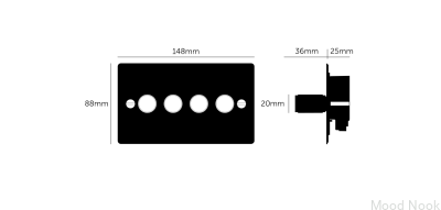 Cross 4G 120W LED-dimmer stål svart med mässing brittisk standard