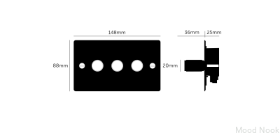 Cross 3G 120W LED-dimmer Bränd brons med mässing Brittisk standard