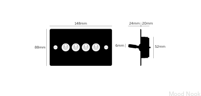 Cross 4G fyrdubbel switch stålvit med silver brittisk standard