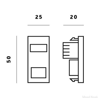 RJ45 CAT6 Buchsenmodul für Europlatte, schwarz, britischer Standard