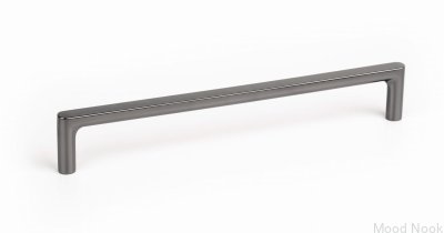 Pura 160 avlångt möbelhandtag, metall, svart titan, polerat