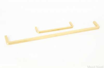 Удлиненная мебельная ручка Thread 320 Brass Brushed Неокрашенная