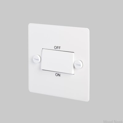 Fläktbrytare Stål Vit Brittisk Standard