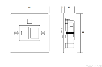 Smält stål Silver brittisk standardbrytare med säkring