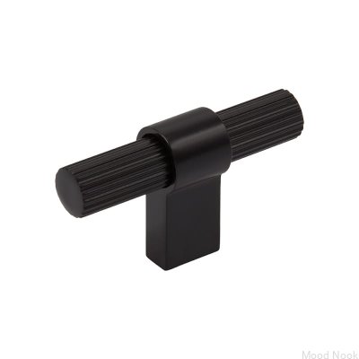 Möbelknopp T-Bar Helix Stripe Metall Svart