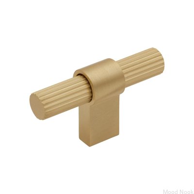 Möbelknopp T-Bar Helix Stripe Brushed Gold