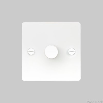 LED-kryssdimmer 1G 120W stålvit brittisk standard
