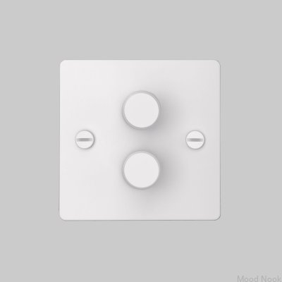 LED-dimmer Cross 2G 120W stålvit brittisk standard
