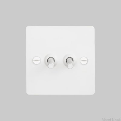 Dubbelbrytare Kors 2G Stål Vit Brittisk Standard