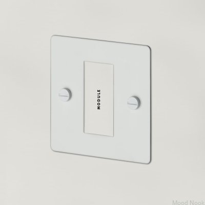 Enkelmoduls Euro-platta 1G-ram, stål, vit, brittisk standard