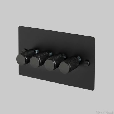 Cross 4G LED-dimmer 120W stålsvart brittisk standard