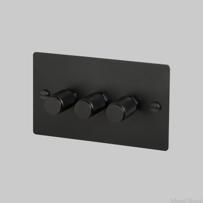 Cross 3G LED-dimmer 120W stålsvart brittisk standard