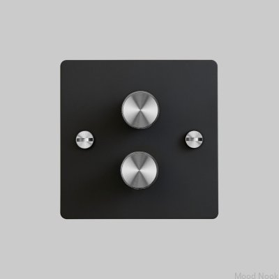 LED-dimmer Cross 2G 120W stålsvart med silver brittisk standard