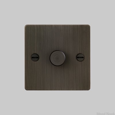 LED-dimmer Cross 1G 120W mässing bränd brons brittisk standard