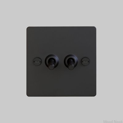 Dubbelbrytare Kors 2G Stål Svart Brittisk Standard