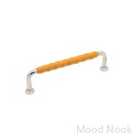 Uchwyt podluzny 1353 128 Nikiel z naturalna skora