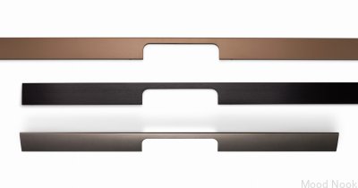 Peak 448 avlångt möbelhandtag, borstad svart aluminium