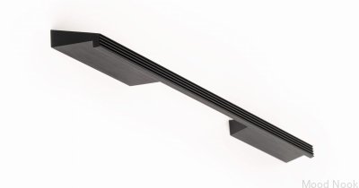 Längsgående möbelhandtag Skena 192 Aluminium Svart Borstad