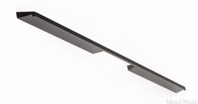 Avlångt möbelhandtag Skena 576 Aluminium Svart Borstad