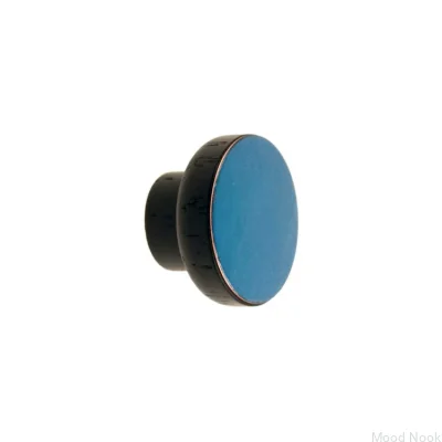Gałka meblowa Simple Black 40 Drewniana Emaliowana Chłodny Niebieski
