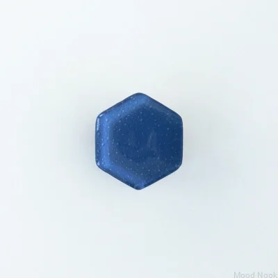 Hexagon Möbelknopp Glas Marinblå