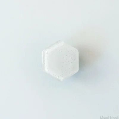 Hexagon Glas Möbelknopp Vit