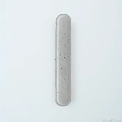 Avlångt möbelhandtag, Rund 128, Glasgrå