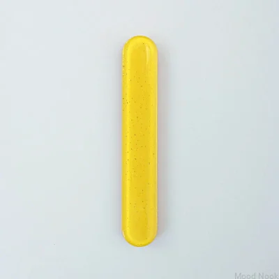 Runt möbelhandtag, Rund 128, Glas, Gul