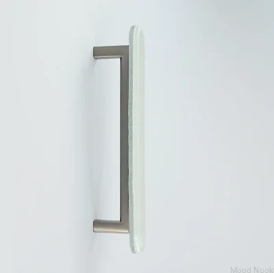 Runt 128 möbelhandtag, glas, vit