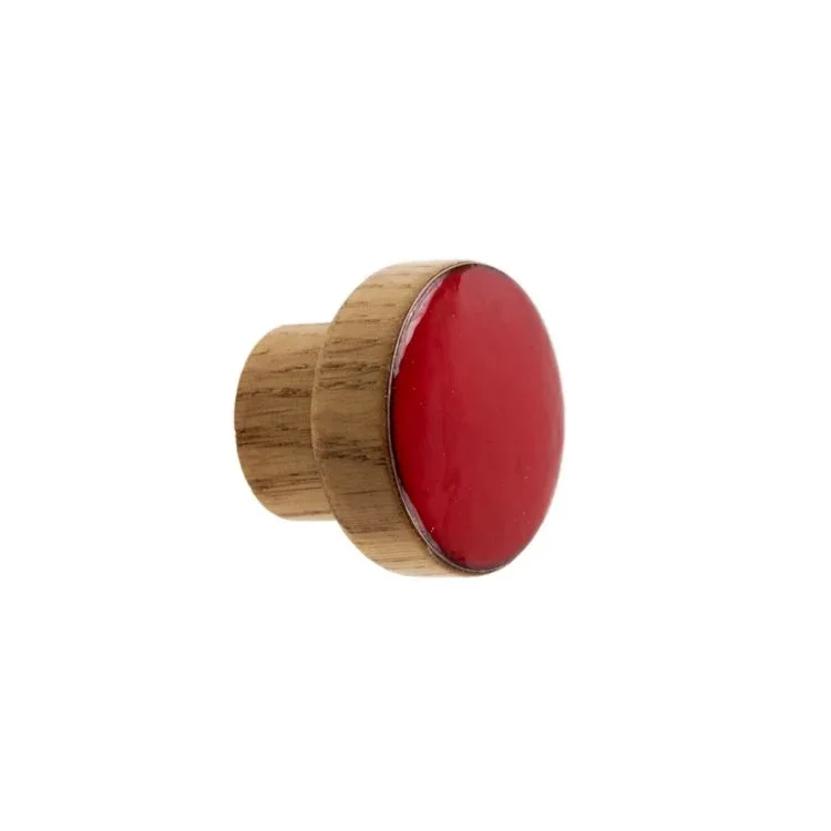 Gałki do mebli SIMPLE emaliowane 3 cm - czerwony.webp