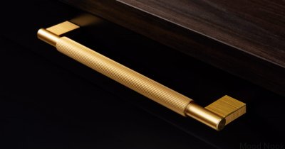 Arpa 320 avlångt möbelhandtag, Aluminium, Guld, Borstad