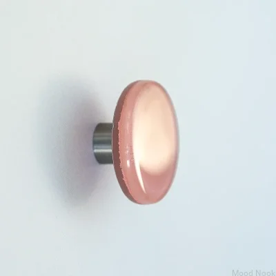 Möbel rund glasknopp rosa