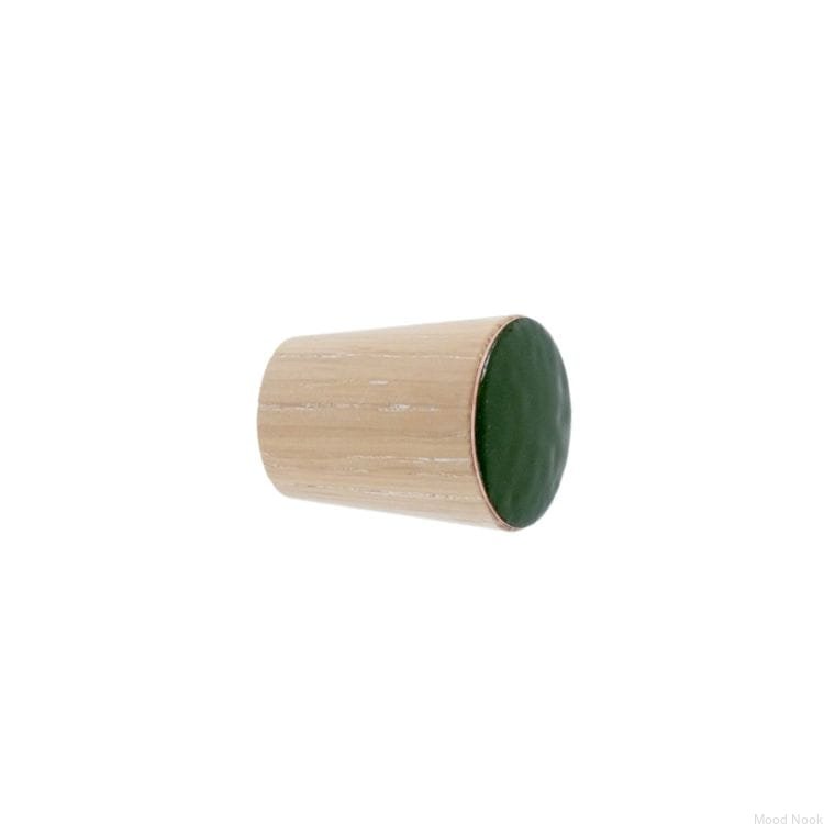 Galki do mebli SIMPLE CONE emaliowane 2 cm -   olej wybielajacy - ciemny zielony.jpg