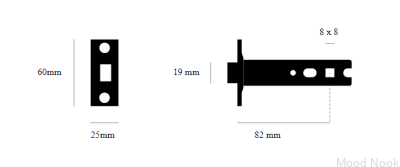 Lås 82 Rörformigt lås för dörrhandtag i pistolmetall
