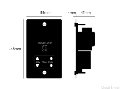 Rakapparatuttag 115V/230V Mässing Brittisk Standard
