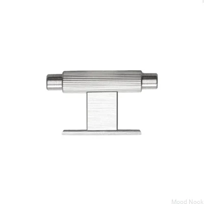 Möbelknopp med T-Bar Arpa-platta Aluminium Silver Borstad