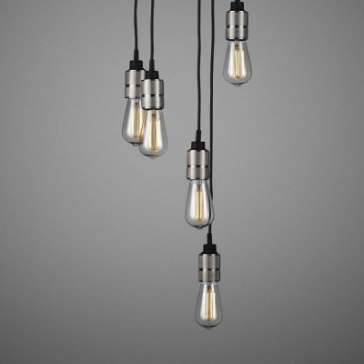 Ljuskrona utan skärmar 6.0 Krokmonterad 2 m Stål Silver