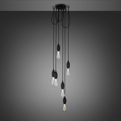 Ljuskrona utan skärmar 6.0 Krokmonterad 2 m Mässing Bränd brons