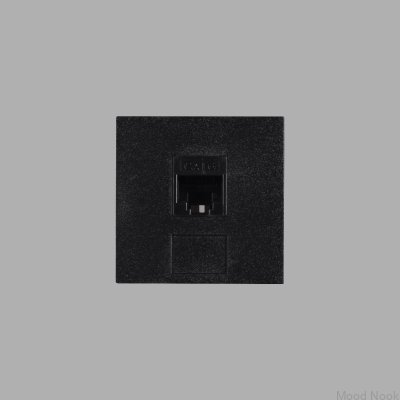 RJ45 CAT6 Modulärt uttag 45mm stål svart europeisk standard