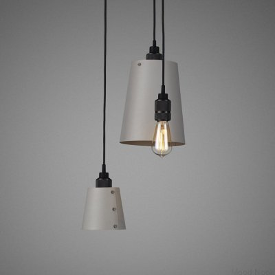 Ljuskrona med skärmar 3.0 Hooked 2 m Stålgrå med bränd brons