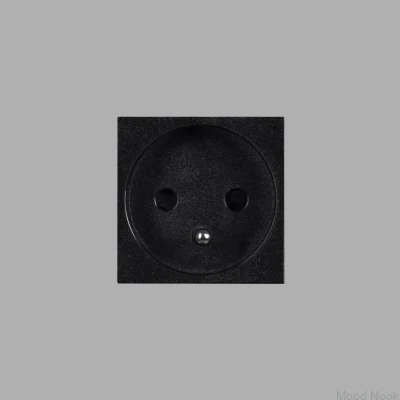 Enkel modulär sockel Typ E Fransk Belgisk 45mm Svart Europeisk Standard