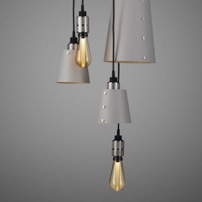 Ljuskrona med skärmar 6.0 Hooked 2,6 m Stålgrå med Silver