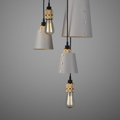 Ljuskrona med skärmar 6.0 Krokmonterad 2 m Stålgrå med Mässing