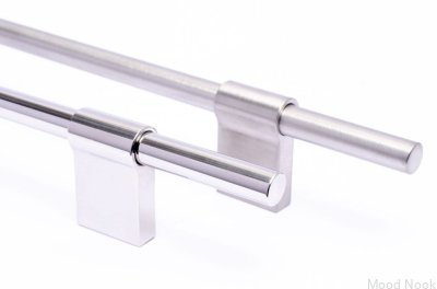 Möbelhandtag Line 128 Silver, Stål, Polerat