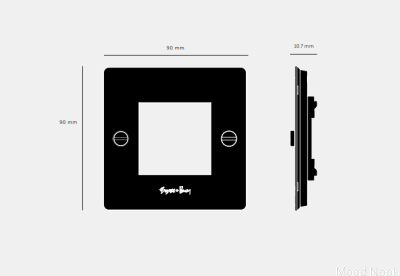 Ram med logotypinsats Platta 1G Stål Svart Europeisk standard