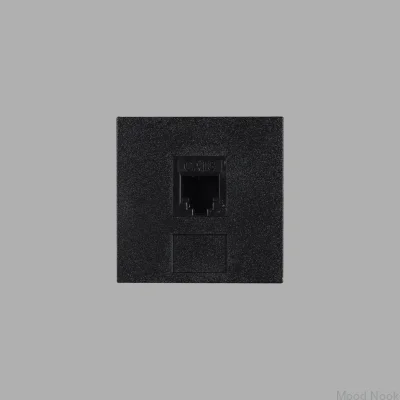 RJ11 Cat 3 Telefonjackmodul 45mm Svart Europeisk Standard