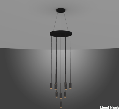 Klassisk hängande avgasljuskrona i grafit (tillgänglig på begäran)