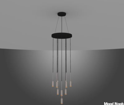 Klassisk hängande ljuskrona avgasgrå (tillgänglig på begäran)